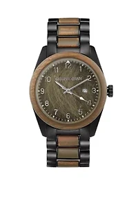Stainless Steel Classic Matte Black Watch with Matte Black Steel Band and Extra Leather Bomber Strap