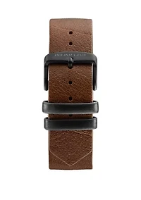 Stainless Steel Classic Matte Black Watch with Matte Black Steel Band and Extra Leather Bomber Strap