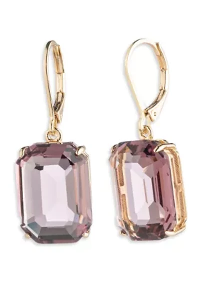 Gold Tone Stone Drop Earrings