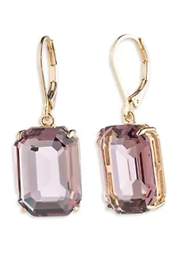 Gold Tone Stone Drop Earrings