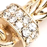 Gold Tone 7.25'' Pavé Round Flex Crystal Bracelet