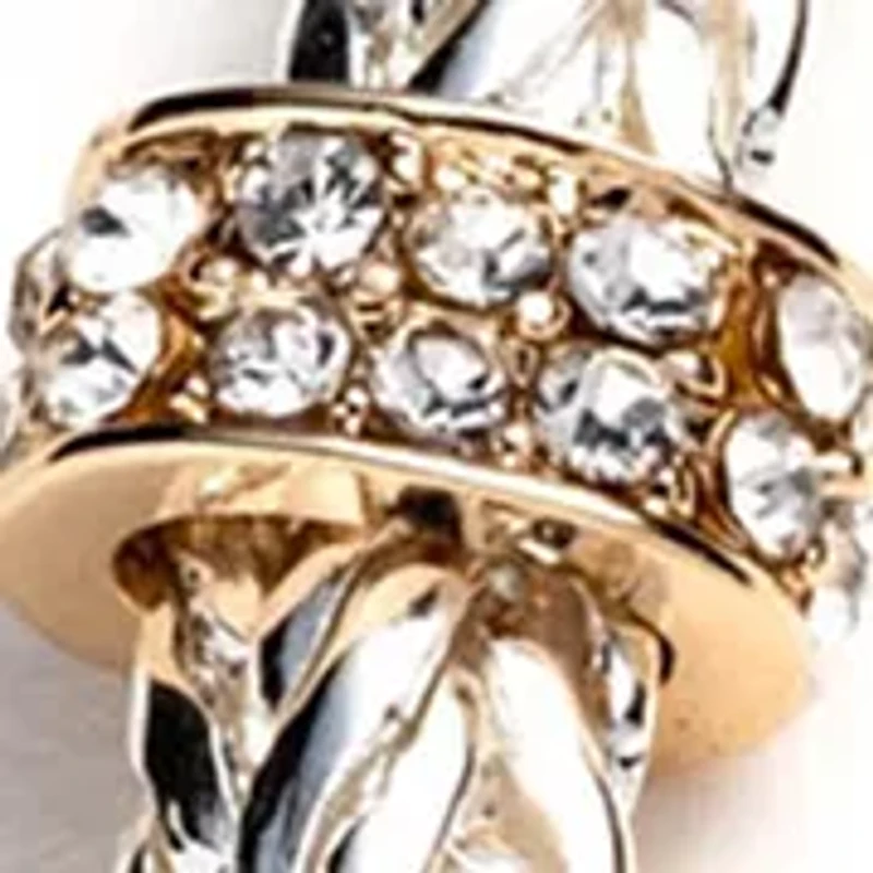 Two Tone Pave Rondelle Flex Bracelet