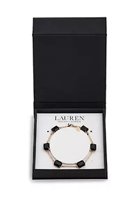 Gold Tone Stone Flex Bracelet