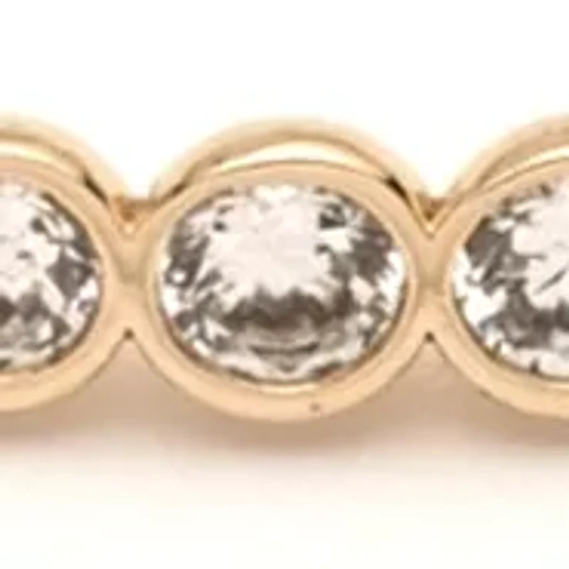 Gold Tone Crystal Bead Slider Bracelet