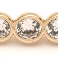 Gold Tone Crystal Bead Slider Bracelet