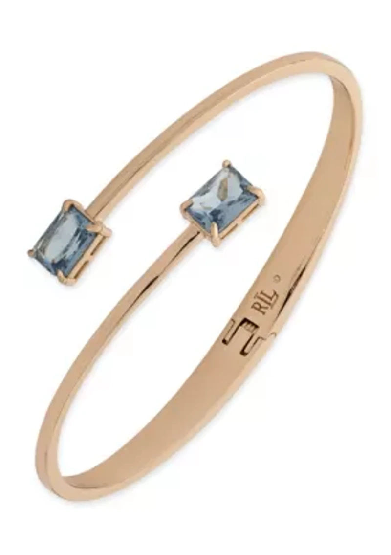 Gold Tone Bypass Cuff Bracelet