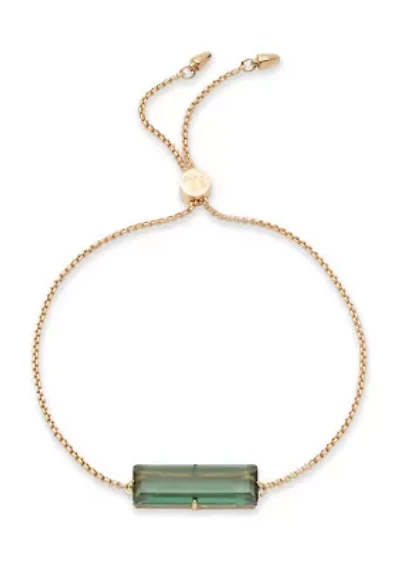 Gold Tone Baguette Slider Bracelet