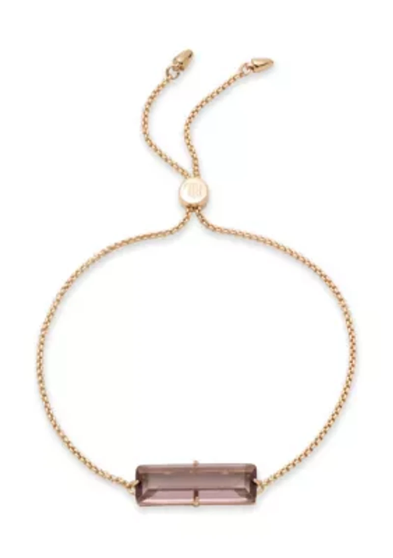 Gold Tone Baguette Slider Bracelet