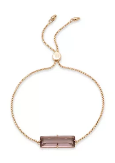 Gold Tone Baguette Slider Bracelet