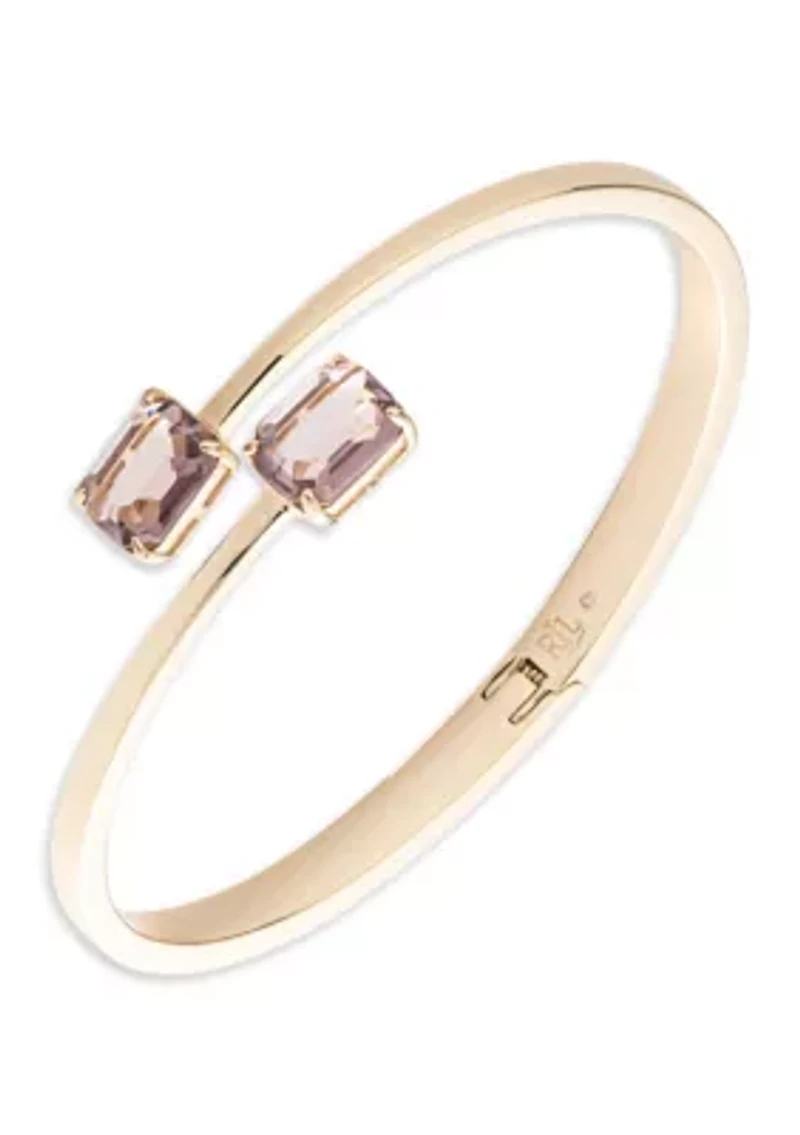 Two Stone Gold Cuff Bracelet