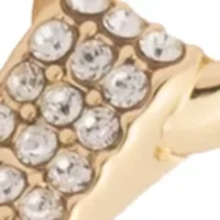 Gold Tone Crystal Hinge Bangle Bracelet