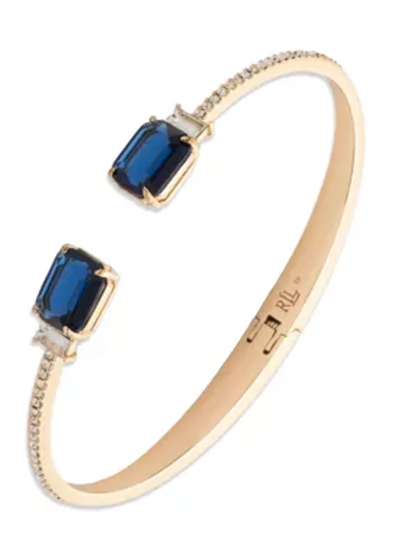 Gold Tone Stone Cuff Bracelet