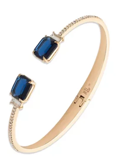 Gold Tone Stone Cuff Bracelet