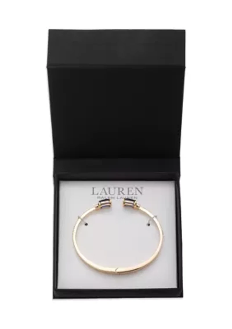 Gold Tone Stone Cuff Bracelet