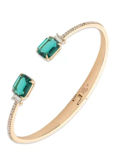 Gold Tone Stone Cuff Bracelet