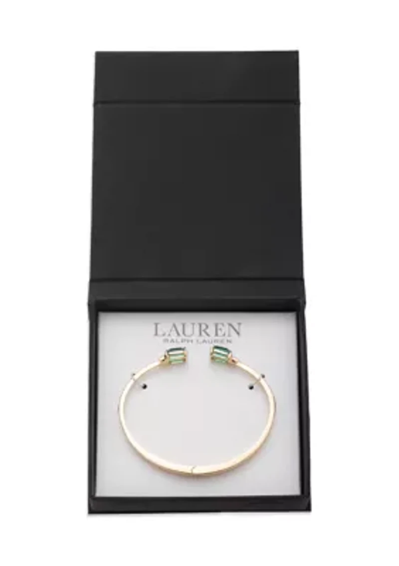 Gold Tone Stone Cuff Bracelet