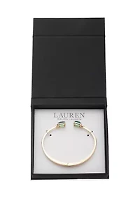 Gold Tone Stone Cuff Bracelet