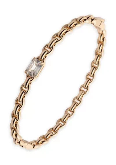  Cable Chain CZ Bangle Bracelet