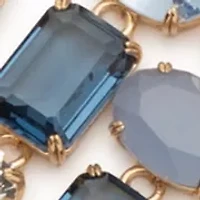 Gold Tone Blue Multirow Flex Bracelet