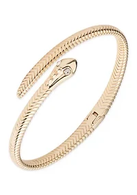 Crystal Bypass Snake Cuff Bracelet