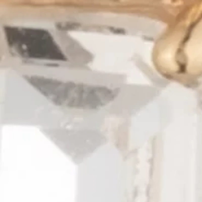 Gold Tone Hoop with Stone Drop Earrings