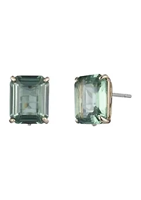 Gold Tone Denim Stud Earrings