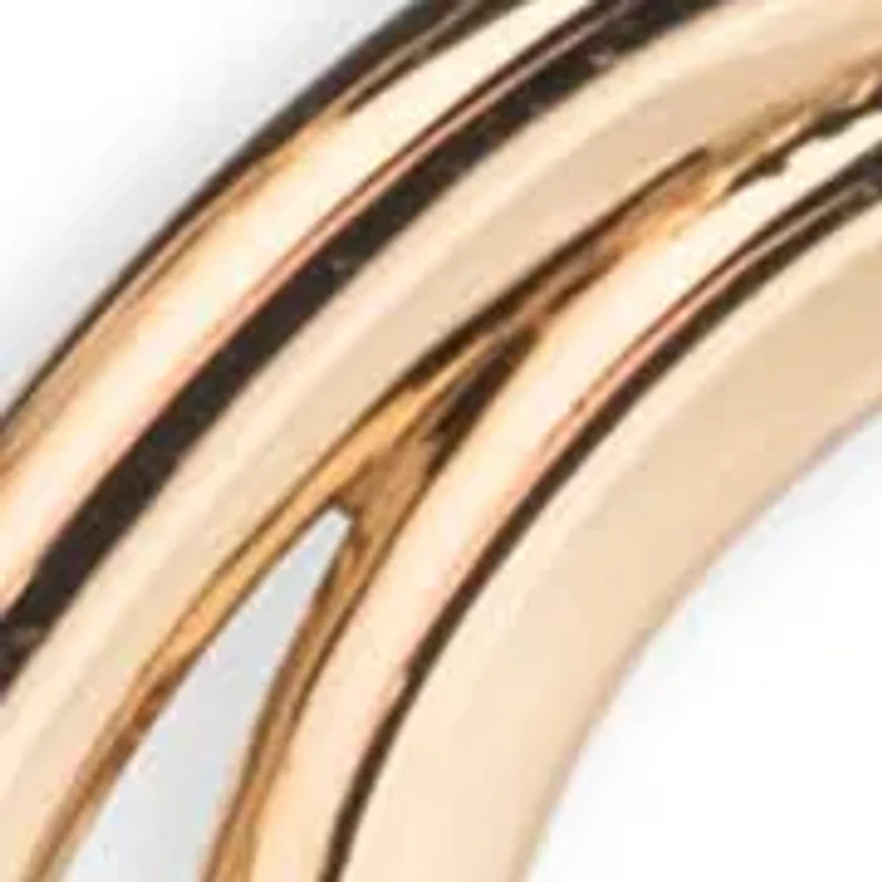 Gold Tone Open Circle Double Drop Earrings