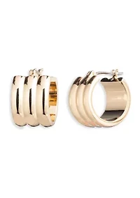 18 Millimeter Wide Rib Hoop Earrings