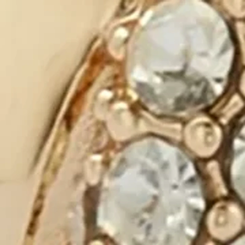 Gold Tone Pave Split Hoop Earrings
