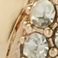 Gold Tone Pave Split Hoop Earrings