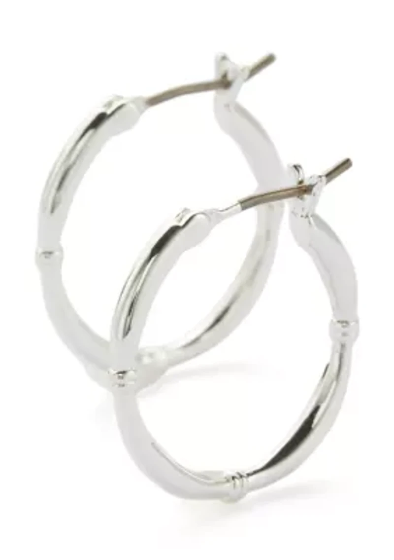 Silver Tone 20mm Hoop Earrings
