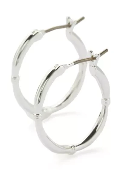 Silver Tone 20mm Hoop Earrings