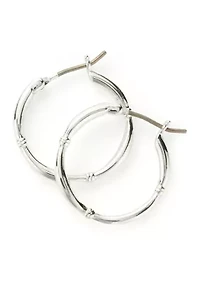 Silver Tone 20mm Hoop Earrings