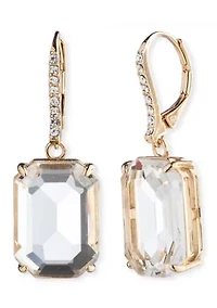 Gold Tone Stone Drop Earrings