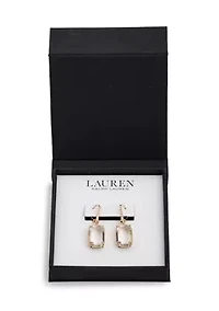 Gold Tone Stone Drop Earrings