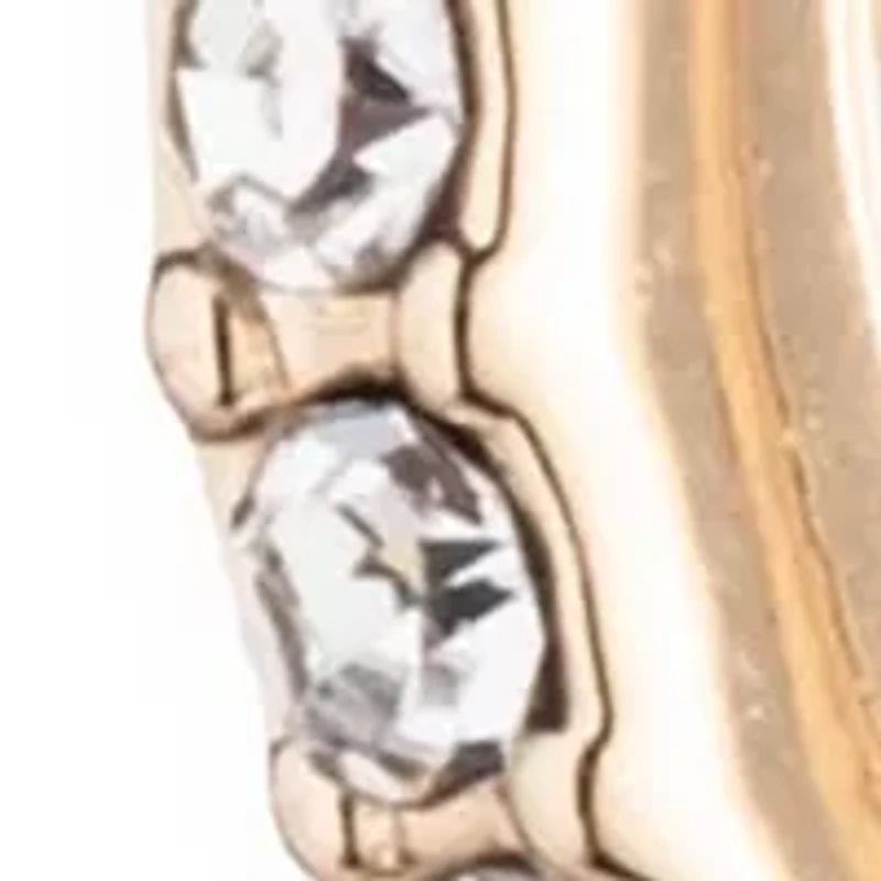 Gold Tone Stone Huggie Drop Earrings