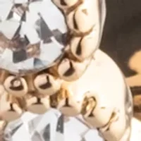 Gold Tone Crystal Tennis Hoop Earrings