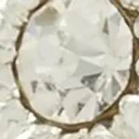Silver Tone Crystal Tennis Hoop Earrings