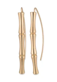 Gold Tone Bamboo Threader Earrings