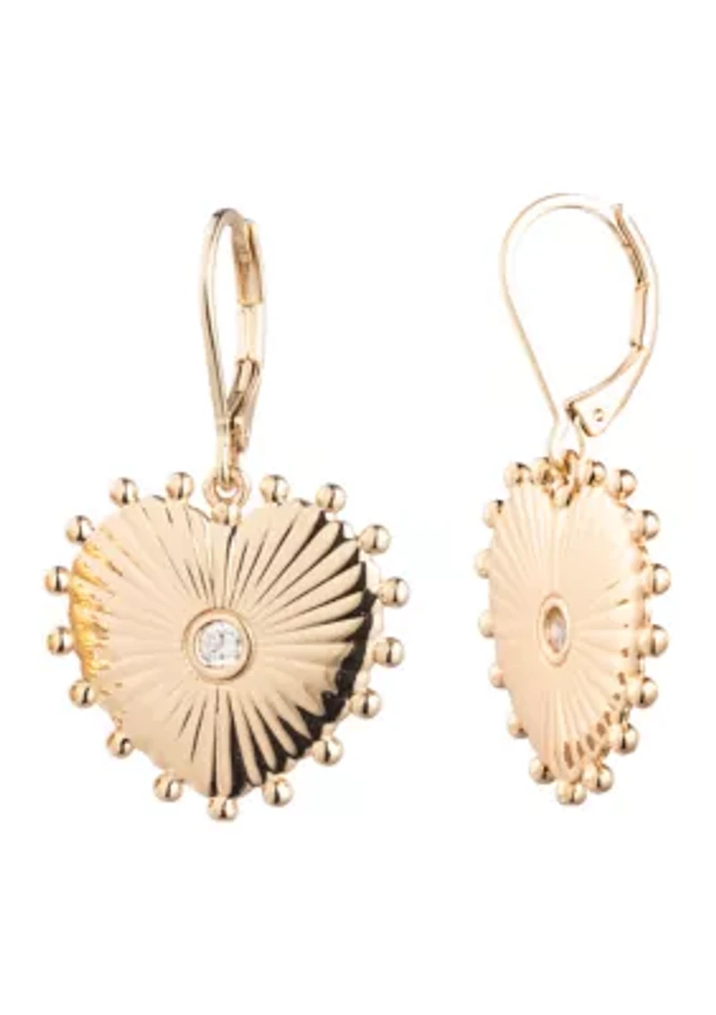 Heart Drop Cubic Zirconia Earrings