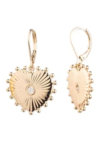 Heart Drop Cubic Zirconia Earrings