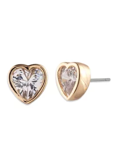 Heart Cubic Zirconia Stud Earrings