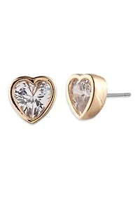 Heart Cubic Zirconia Stud Earrings