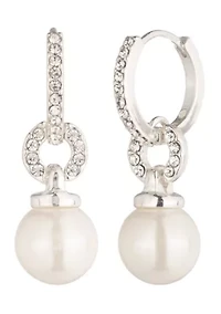  Pearl Huggie Drop Earrings