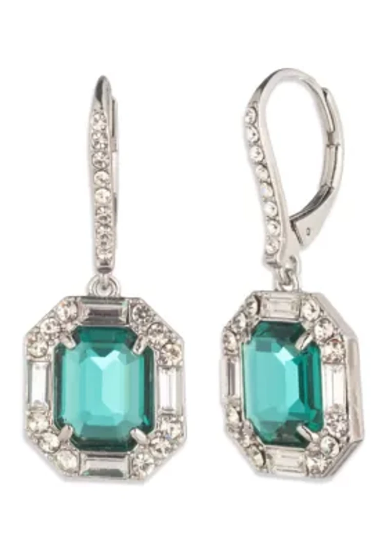 Pave Stone Drop Earrings