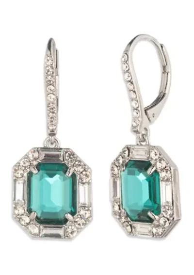 Pave Stone Drop Earrings