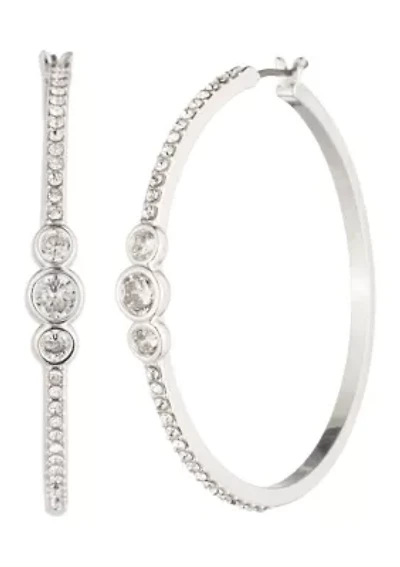 Hoop Cubic Zirconia Pave Earrings 