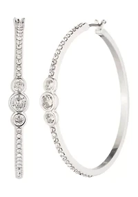 Hoop Cubic Zirconia Pave Earrings 