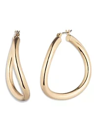 Sculptural Gold-Tone Hoop Earrings