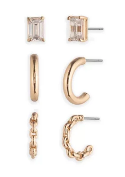 Crystal Trio Earring Set